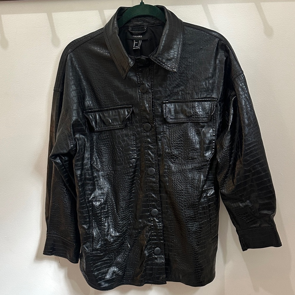 Forever 21 Faux Alligator Leather Jacket